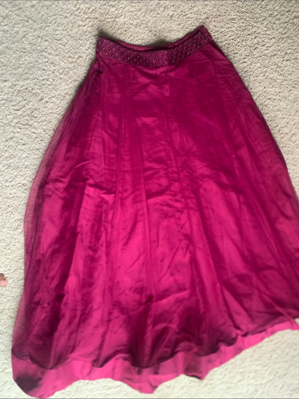 Women's Magenta Lehenga (bottoms only) with Embellished Waistband